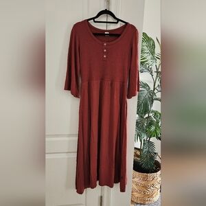 Dwelling Elegant Rust Midi Dress